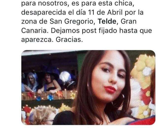 Llamamiento con foto de la menor que circulaba por las redes sociales (Foto TA)